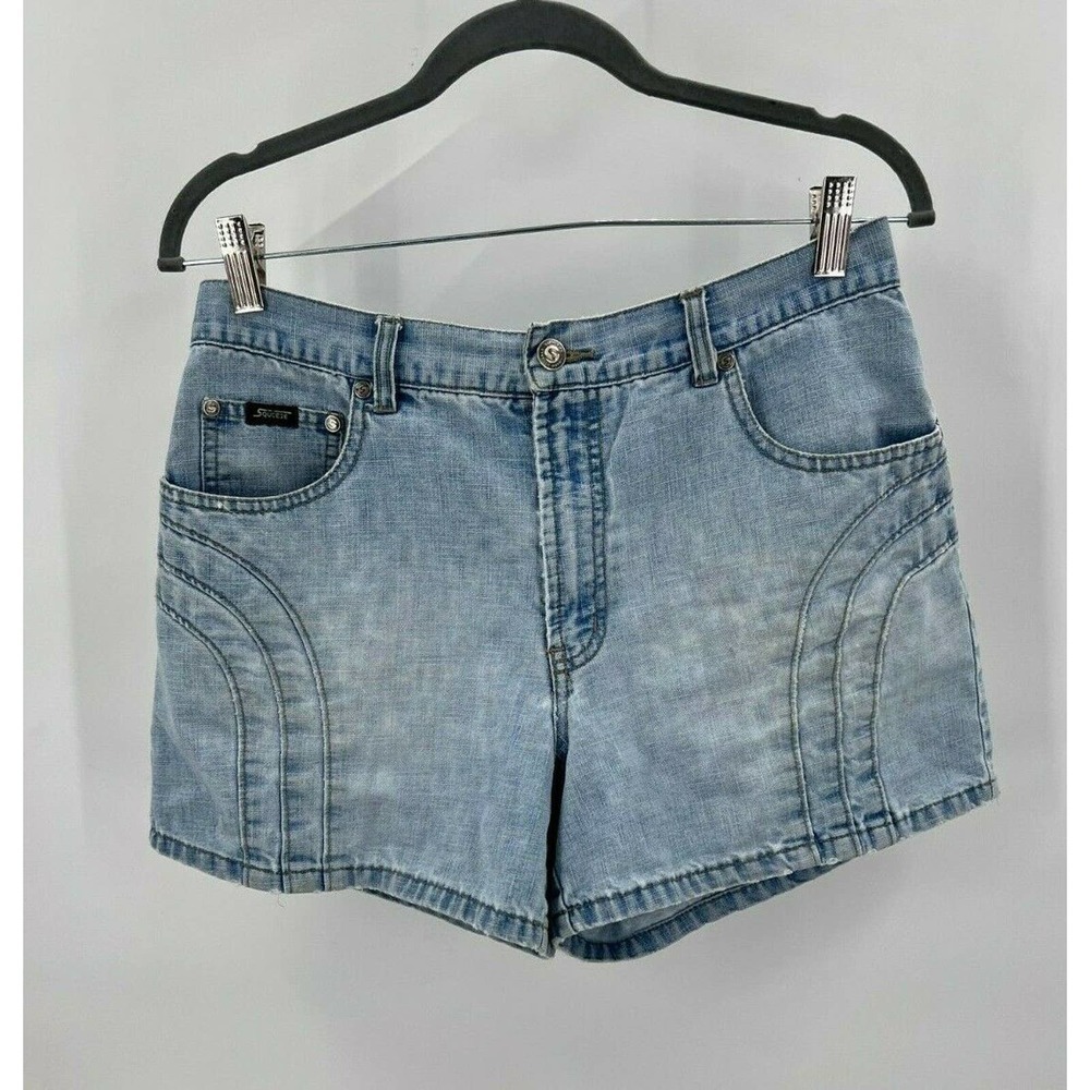 Vintage Squeeze by Stephen Hardy Womens Size 10 Blue Denim Shorts Cotton Blend